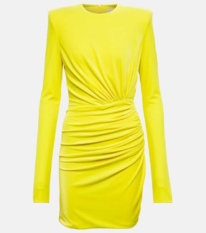 Ruched velvet minidress