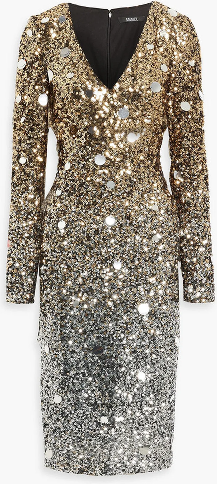 Dégradé sequined tulle midi dress