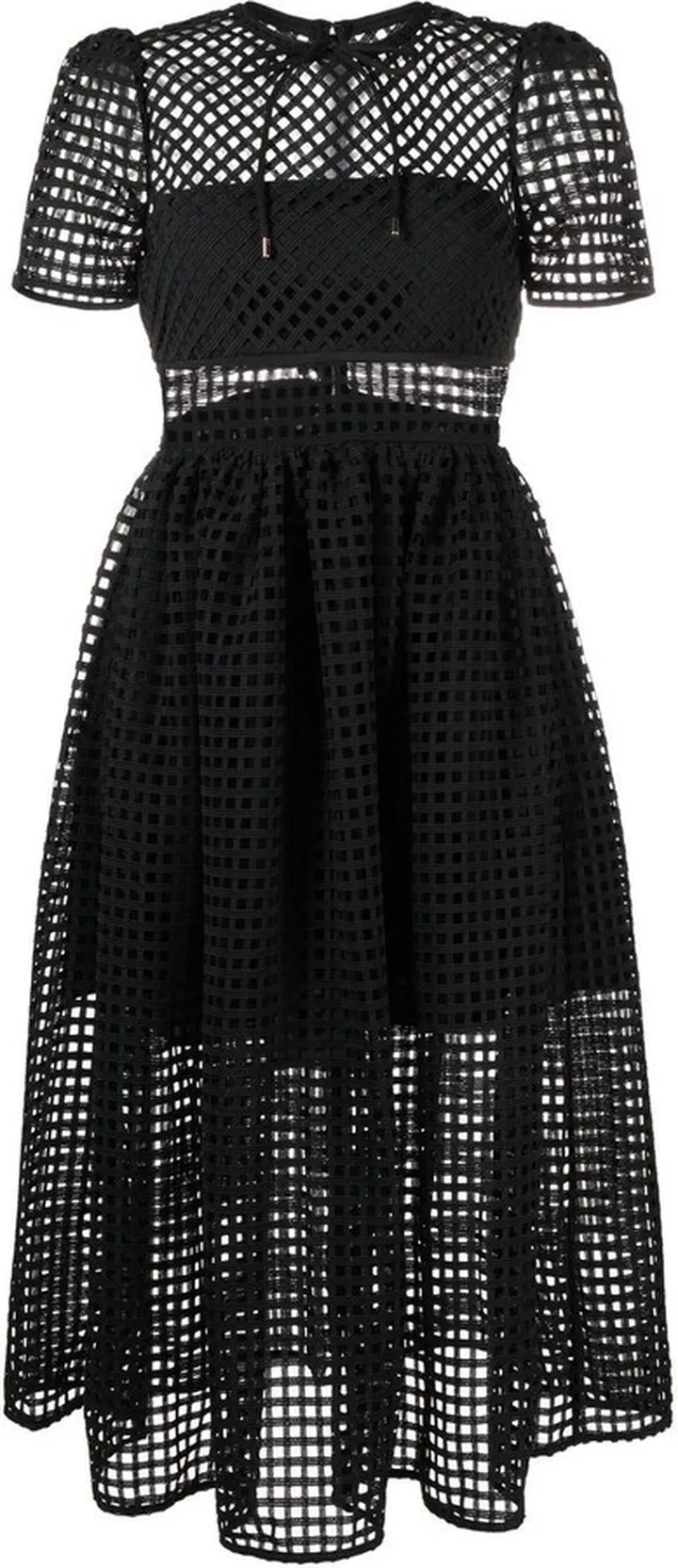 Grid Lace Midi Dress
