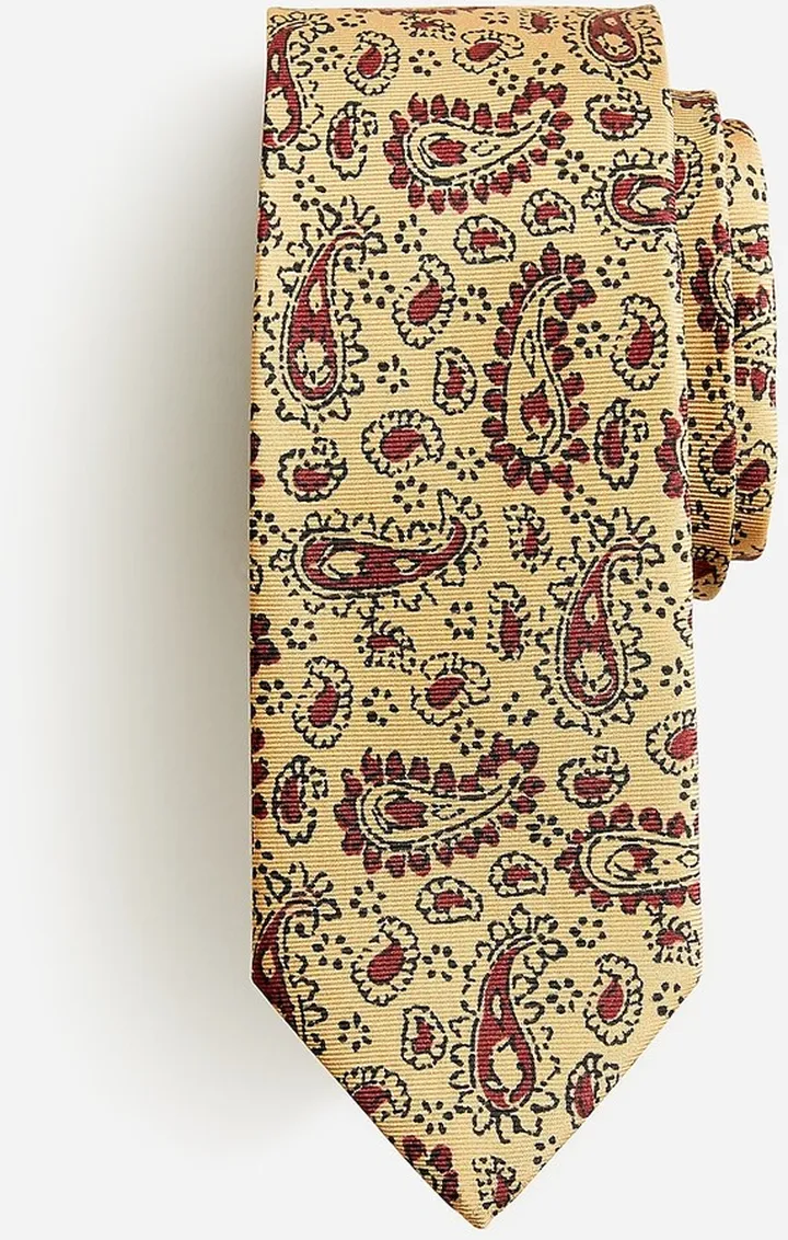 Italian wool-blend mini-paisley tie