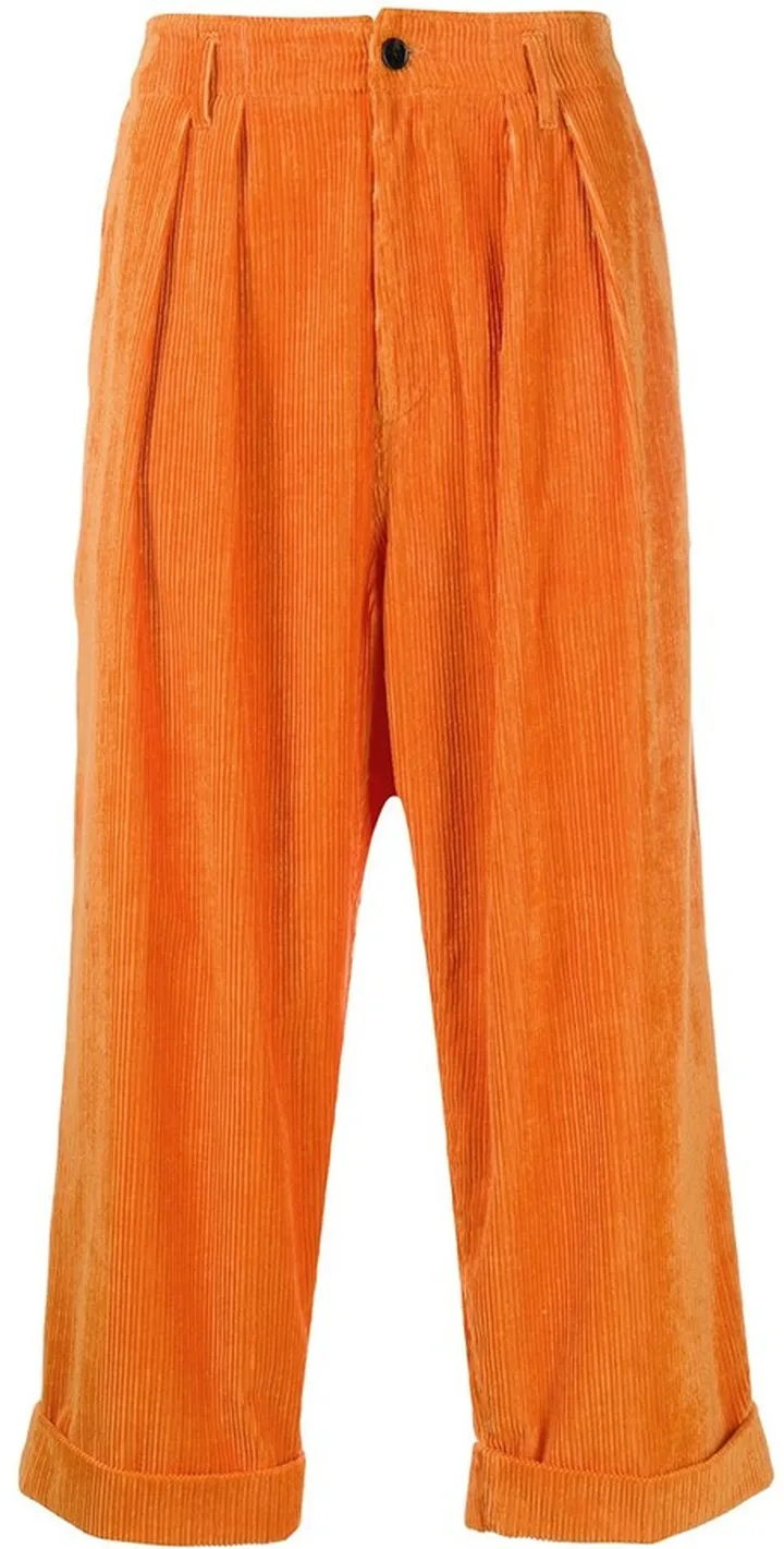 TOKYO wide-leg cropped corduroy trousers