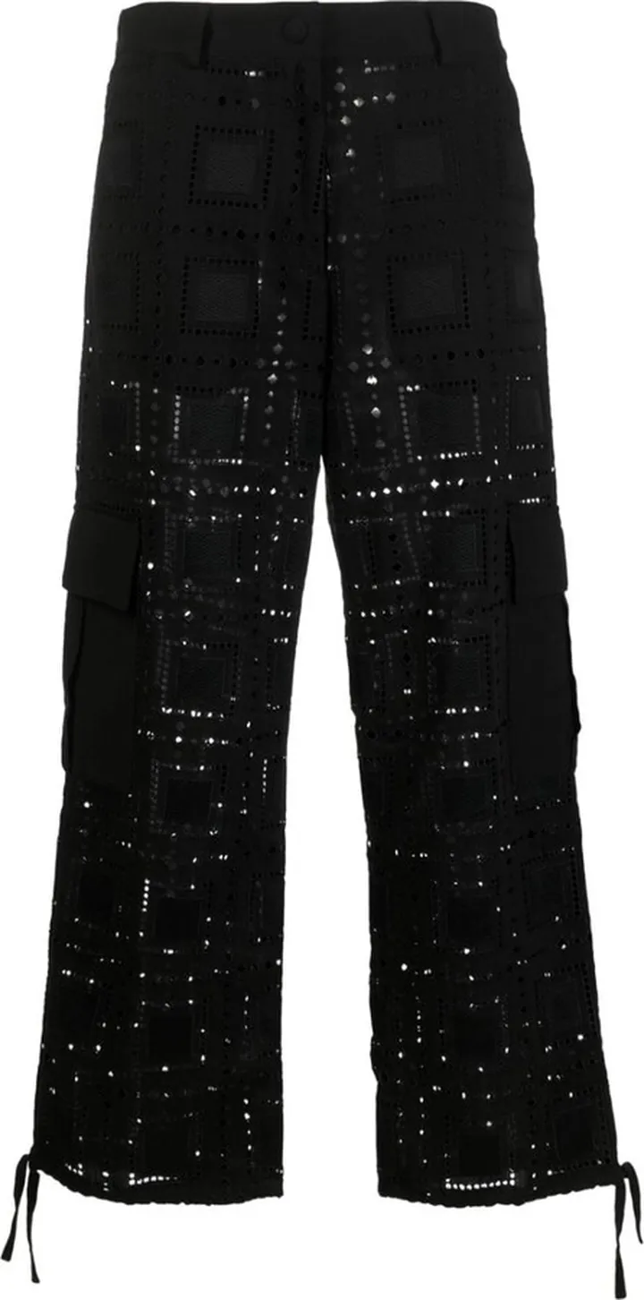 Studded Straight-Leg Trousers