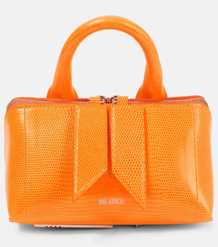 Friday Mini lizard-effect leather tote bag