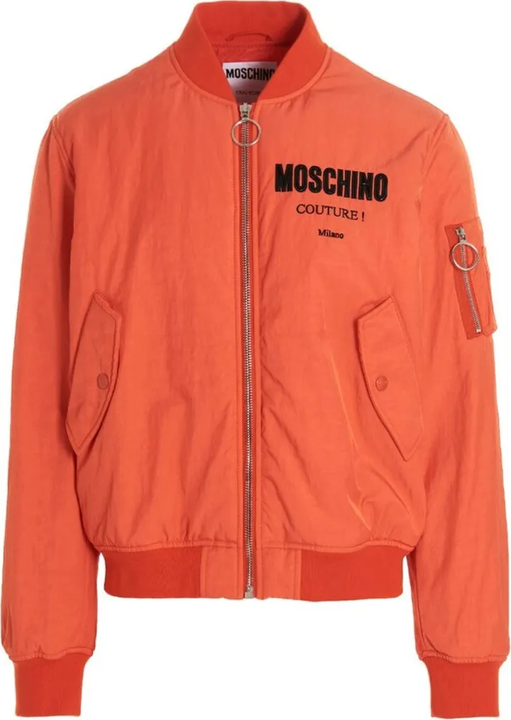 Moschino Logo Printed Padded Bomber Jacket