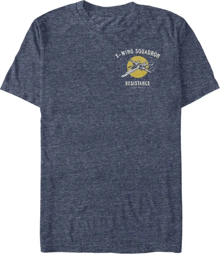 Men's Star Wars: The Rise of Skywalker X-Wing Squadron Badge T-Shirt - Navy Blue Heather - Large