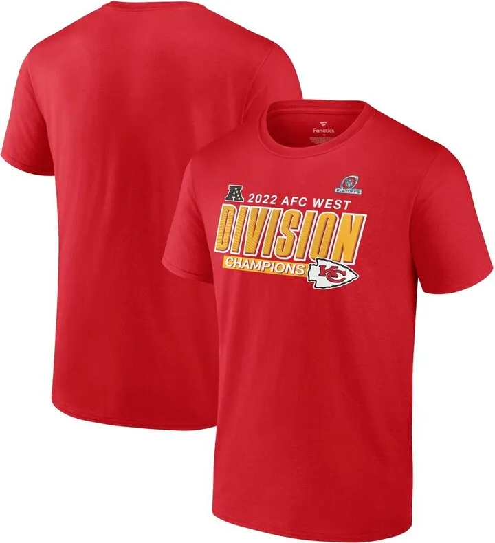 Men's Fanatics Branded Red Kansas City Chiefs 2022 Afc West Division Champions Big and Tall Divide and Conquer T-shirt