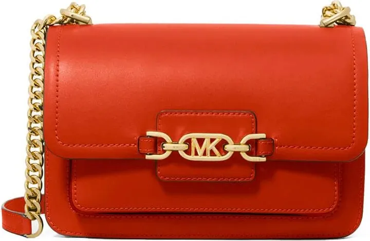 Michael Kors Heather Deep Orange Crossbody Bag