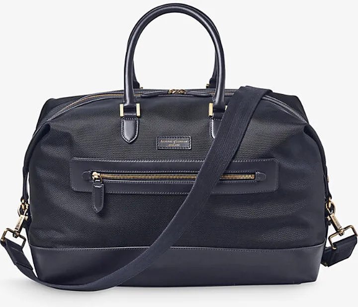 Navy Brand-patch Woven gym bag