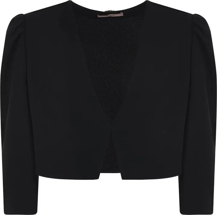 TWINSET Puff-Sleeve V-Neck Cropped Jacket