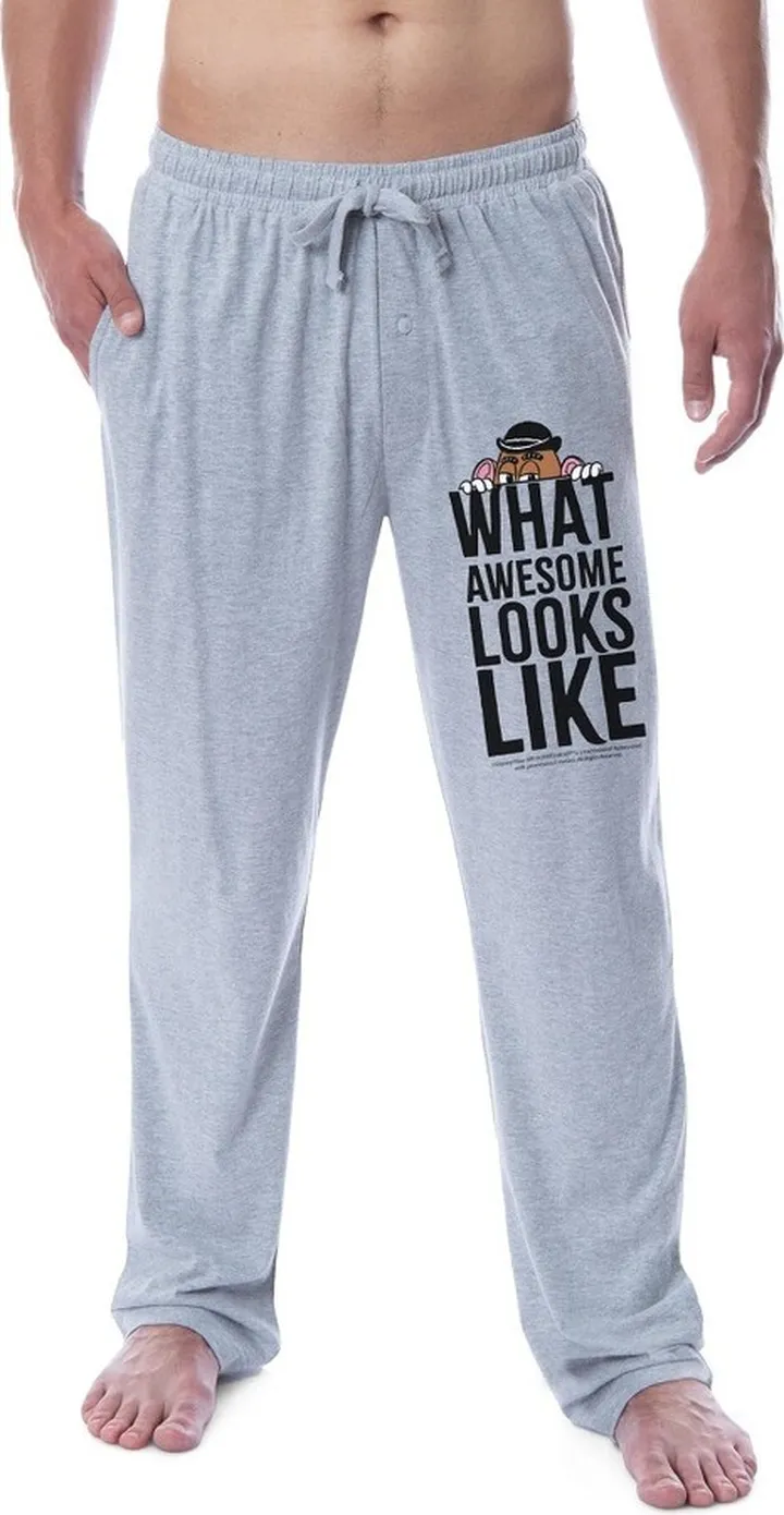 Disney Mens' Toy Story Mr. Potato Head Awesome Looks Like Pajama Pants (XXL) Grey
