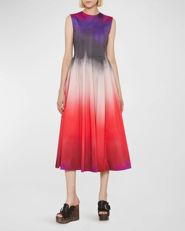 Sleeveless A-Line Midi Dress