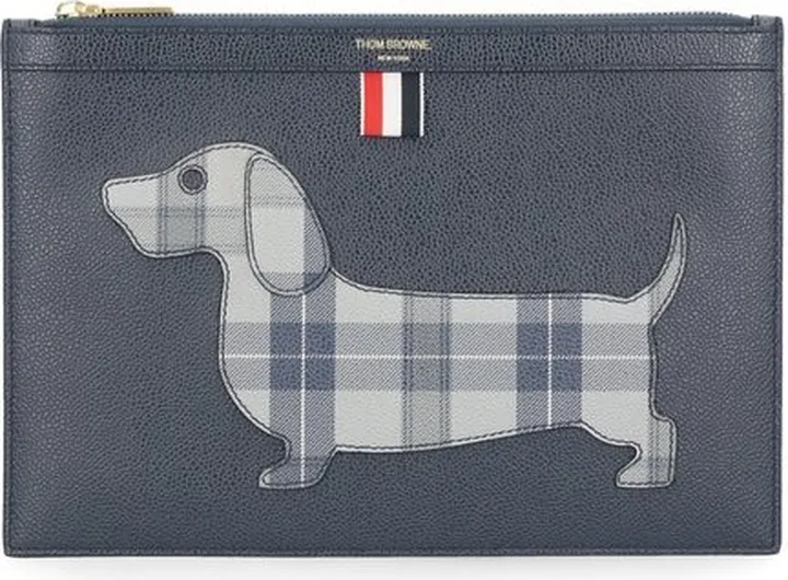 Thom Browne Hector Logo Detailed Zipped Document Case