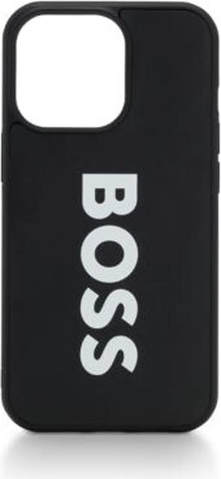 Leather-covered iPhone 13 Pro case with contrast logo