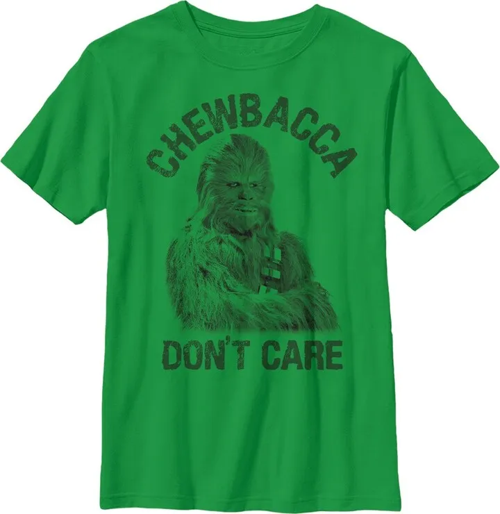 Boy's Star Wars Chewbacca Don't Care T-Shirt - Kelly Green - X Large