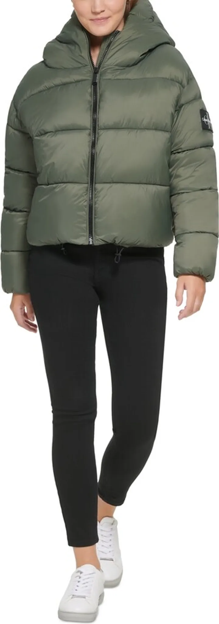 Calvin Klein Jeans Women's Cropped Hooded Puffer Jacket