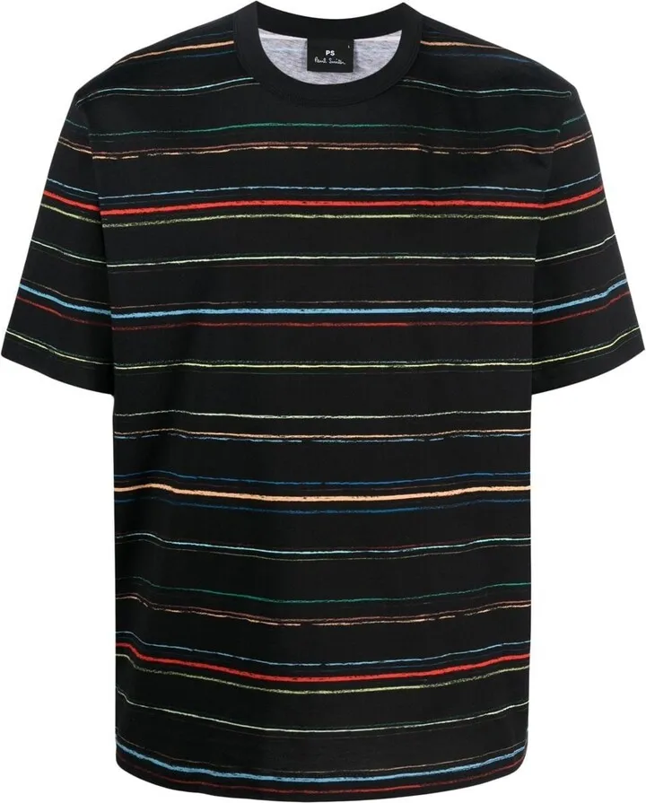 horizontal-stripe cotton T-shirt