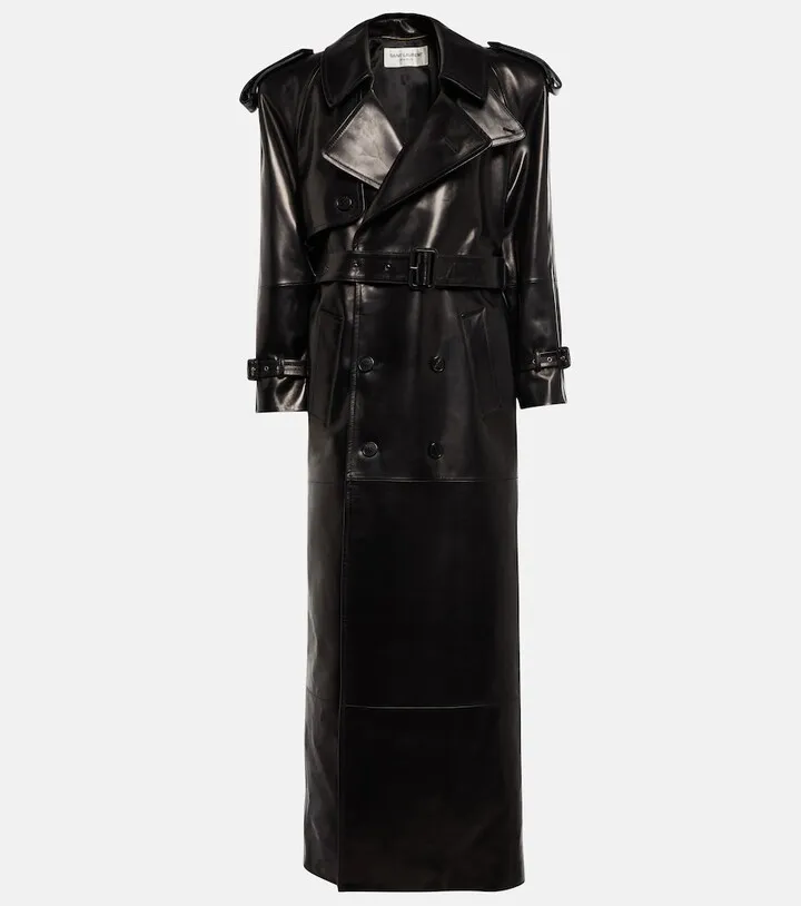 Leather trench coat
