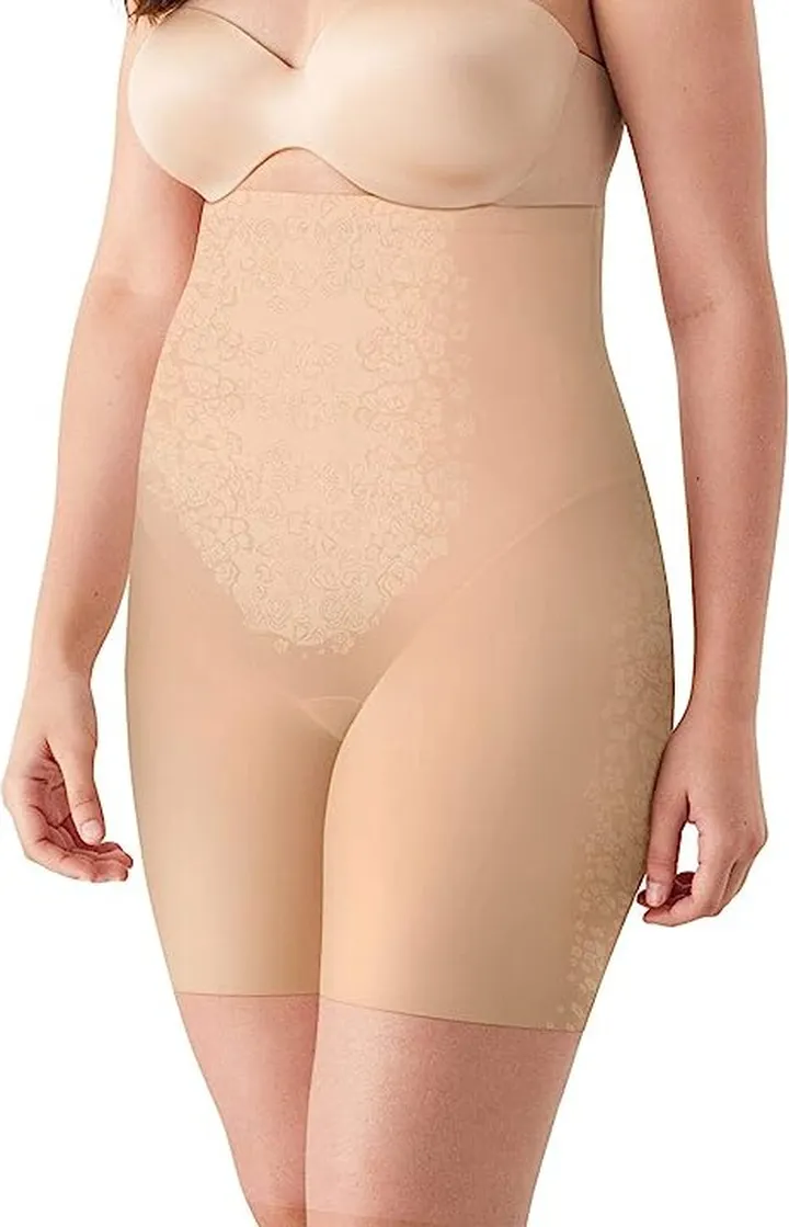 Maidenform Womens Fitsense High Waist Thigh Slimmer With Lycra Dm0072 (Transparent) Underwear