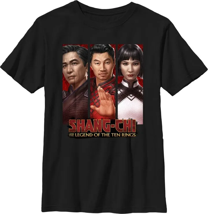 Boy's Marvel Shang-Chi and the Legend of the Ten Rings Family Panels T-Shirt - Black - Large