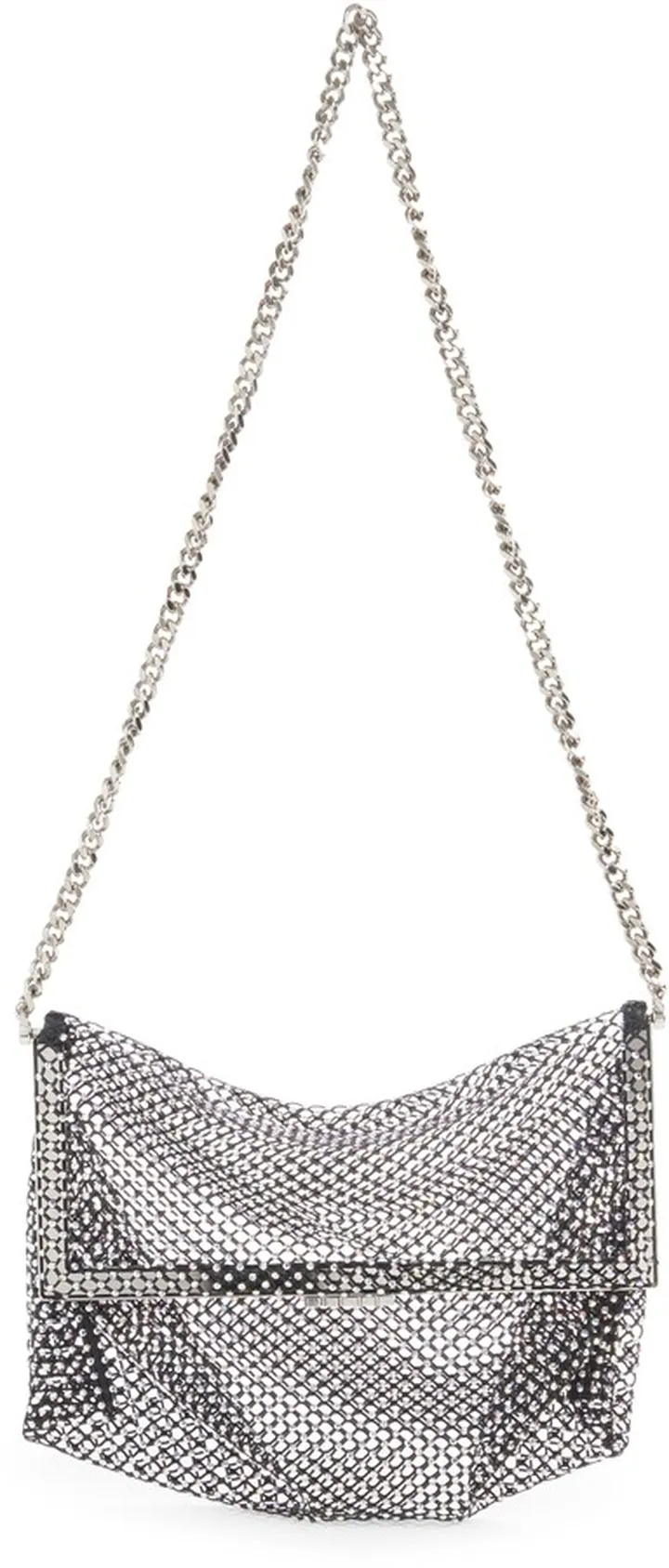 Fanny Crystal Mesh Leather Shoulder Bag