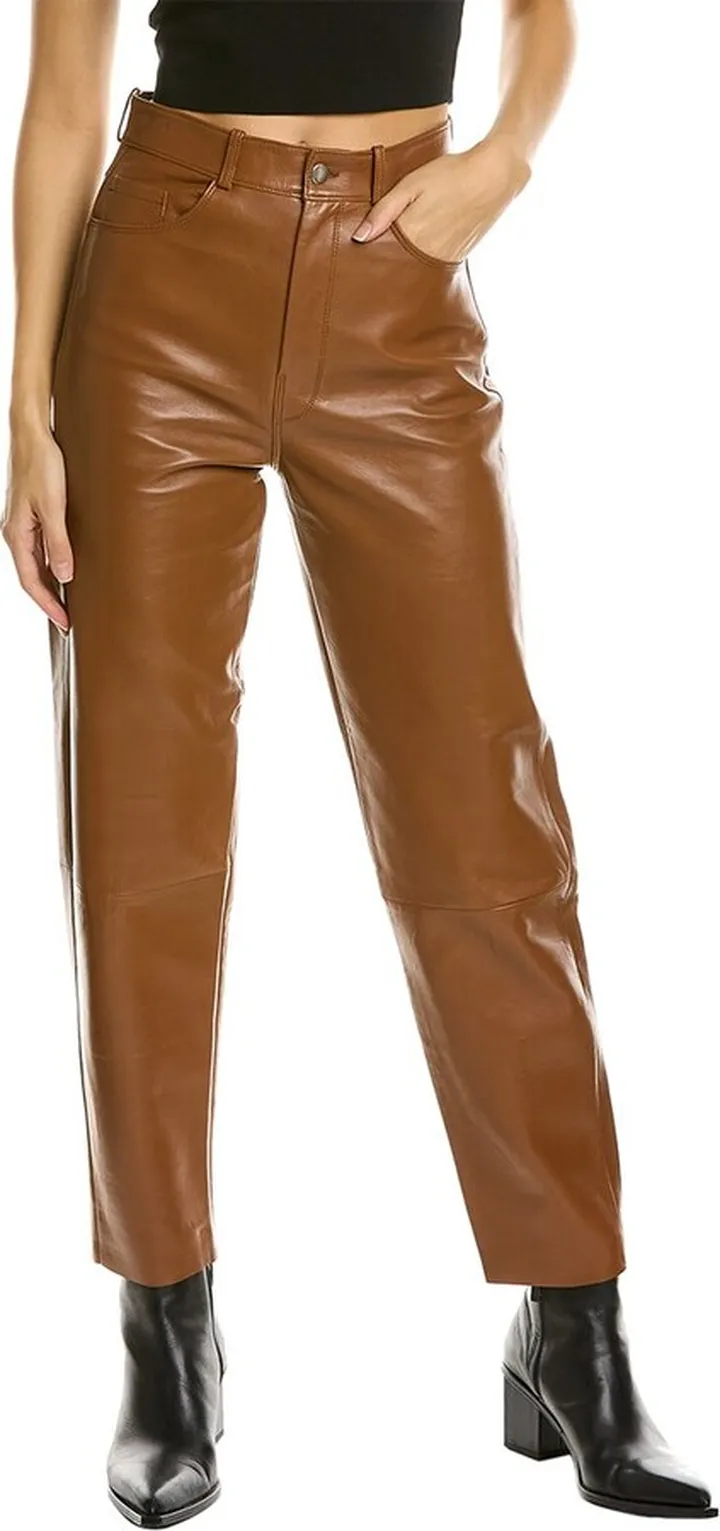 Lamarque High-Waist Leather Jean