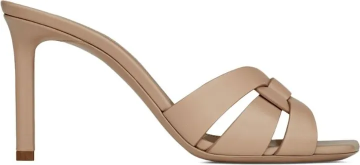 Saint Laurent Leather Tribute Mules 85
