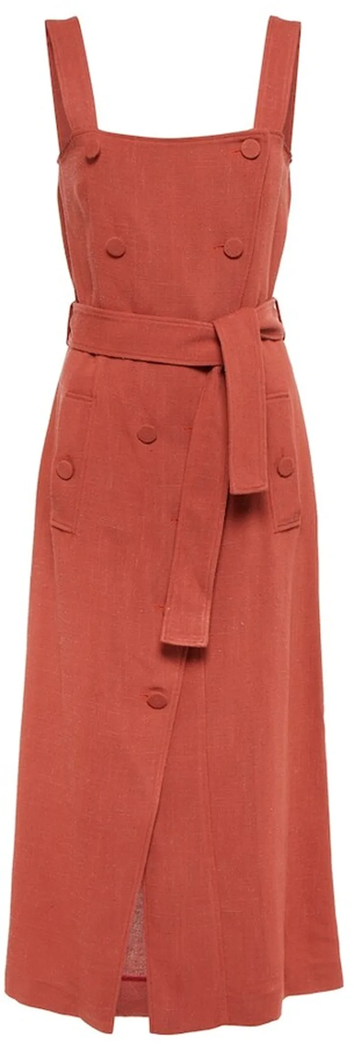Audrey linen-effect midi dress