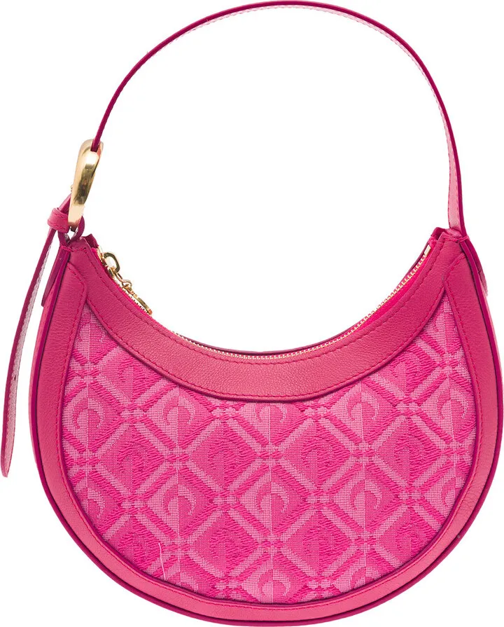 Pink Elips Moon Diamant Mini Bag In Canvas Woman