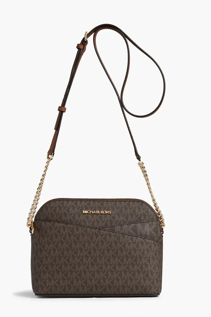 Jet Set logo-print coated canvas shoulder bag