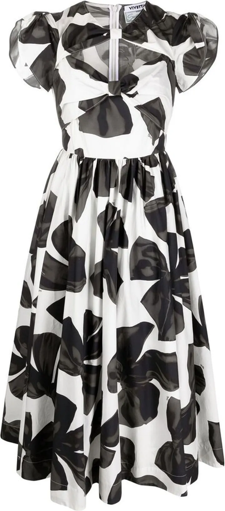 Floral-Print Cut-Out Dress