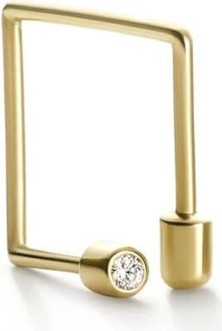 18kt yellow gold Twist Square 01 diamond earring