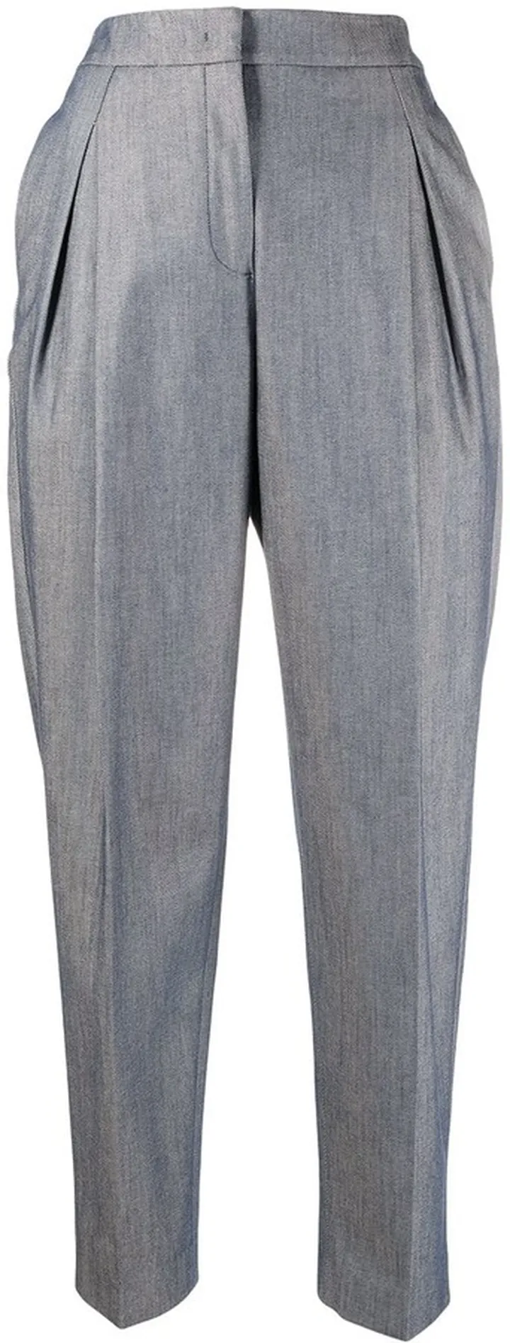 High-Rise Straight-Leg Cropped Trousers