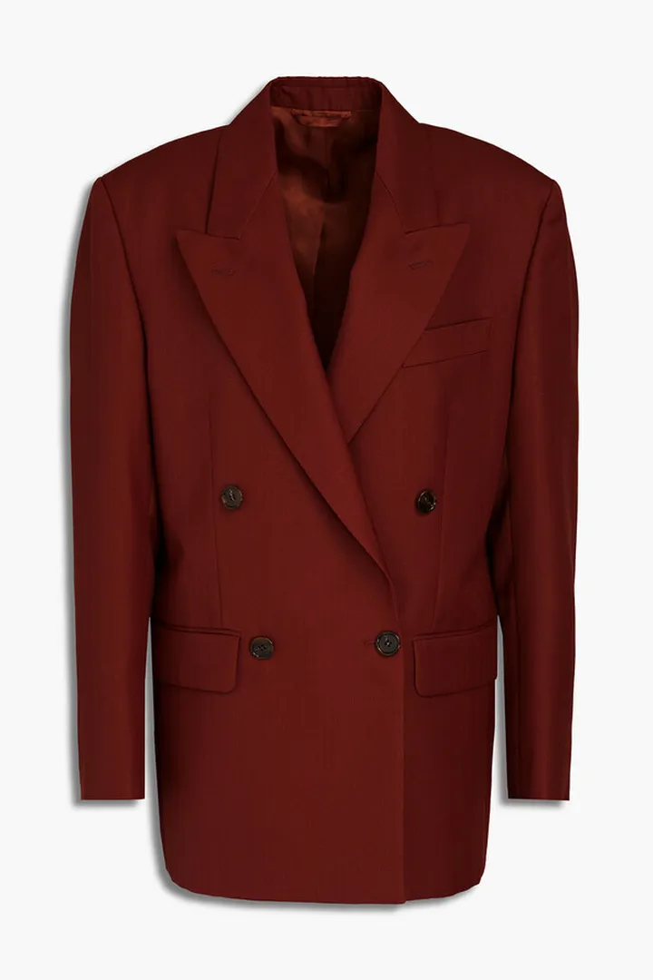 Double-breasted grain de poudre blazer