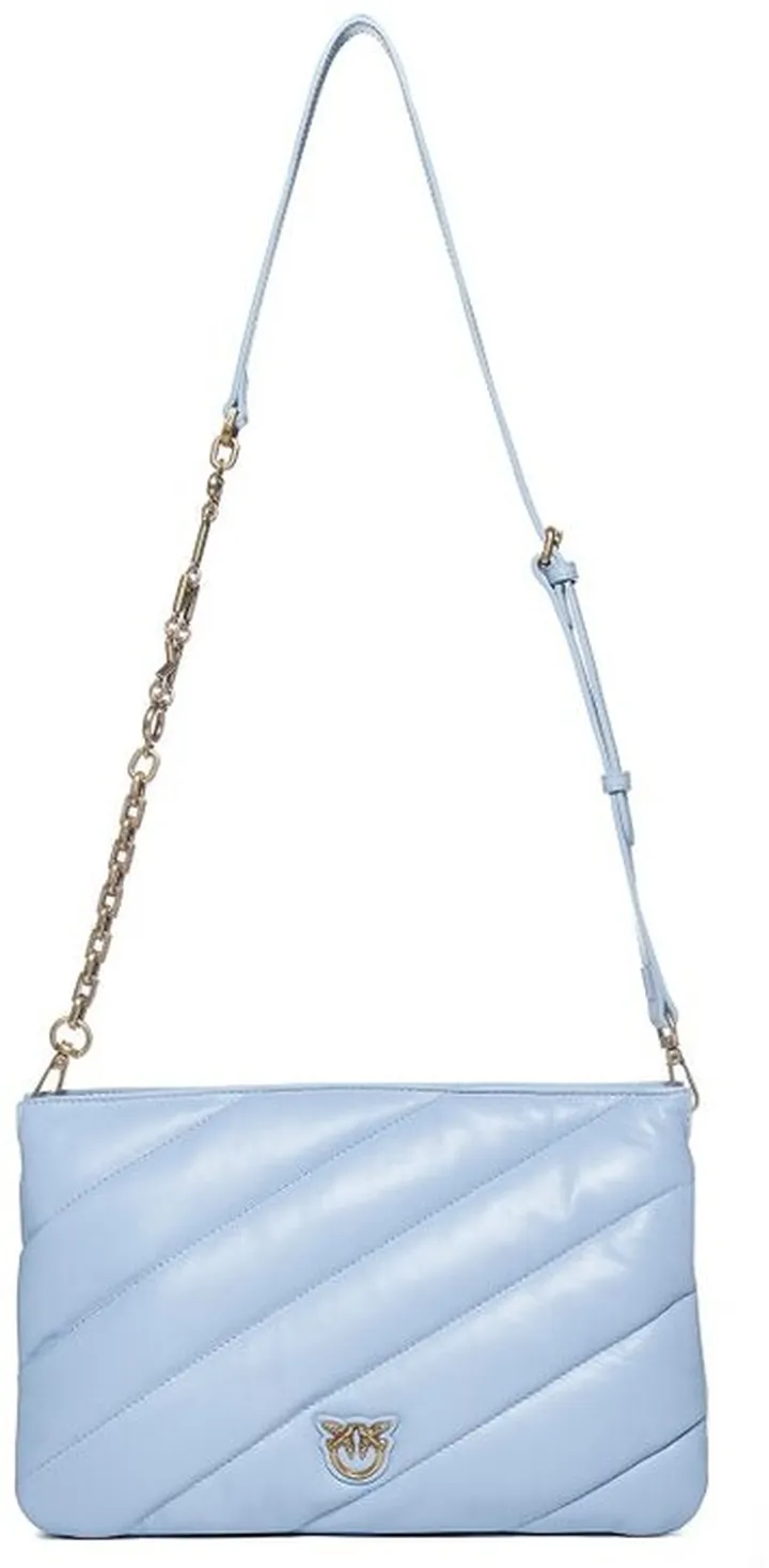 Pinko Twins Logo Plaque Quilted Medium Shoulder Bag