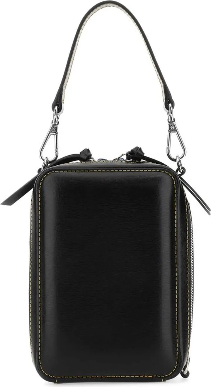 Ganni Logo Embossed Zipped Tote Bag