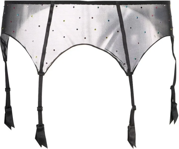 Black Gem Mesh Suspenders