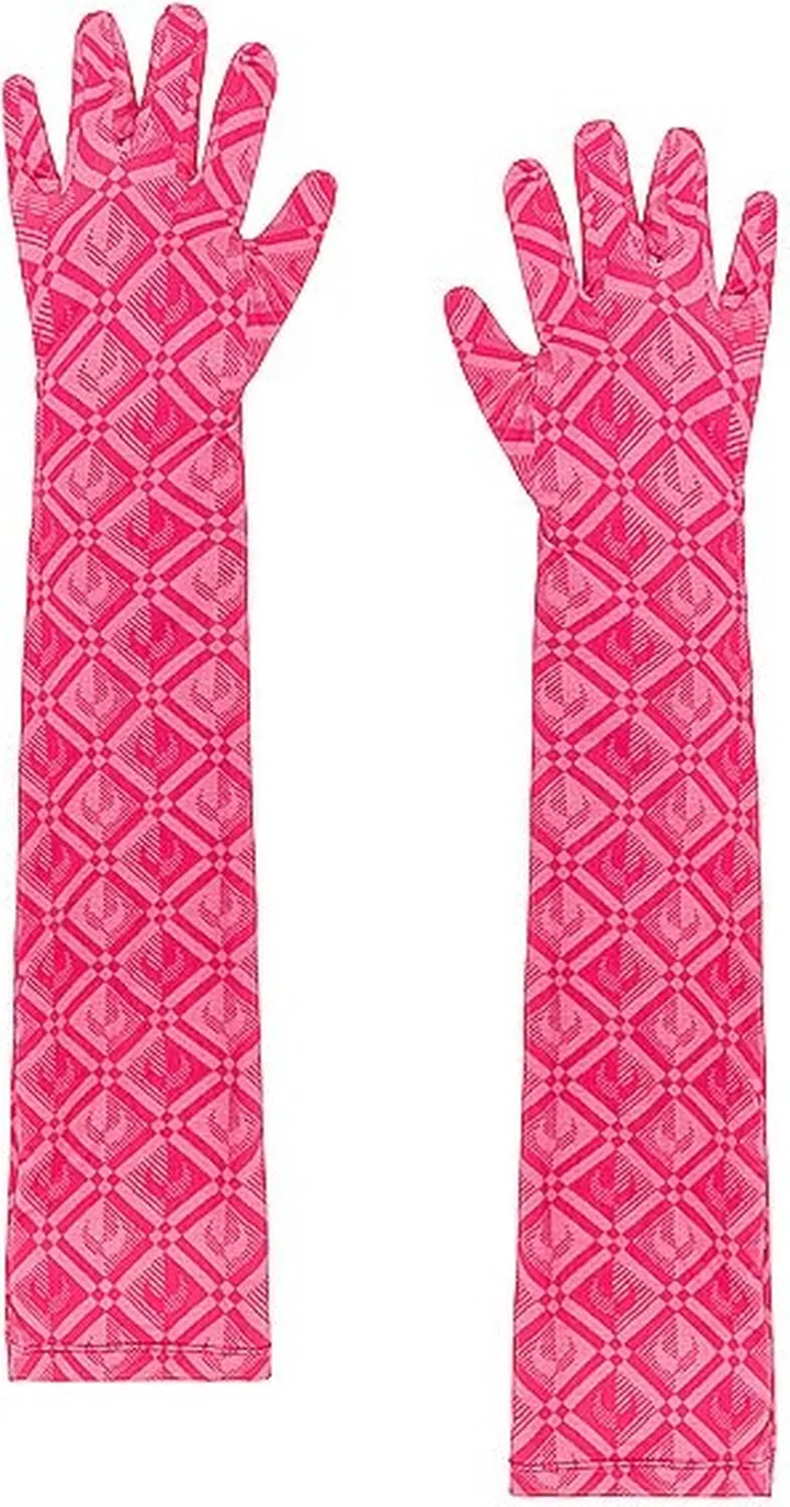 Marine Serre Regenerated Gloves in Fuchsia