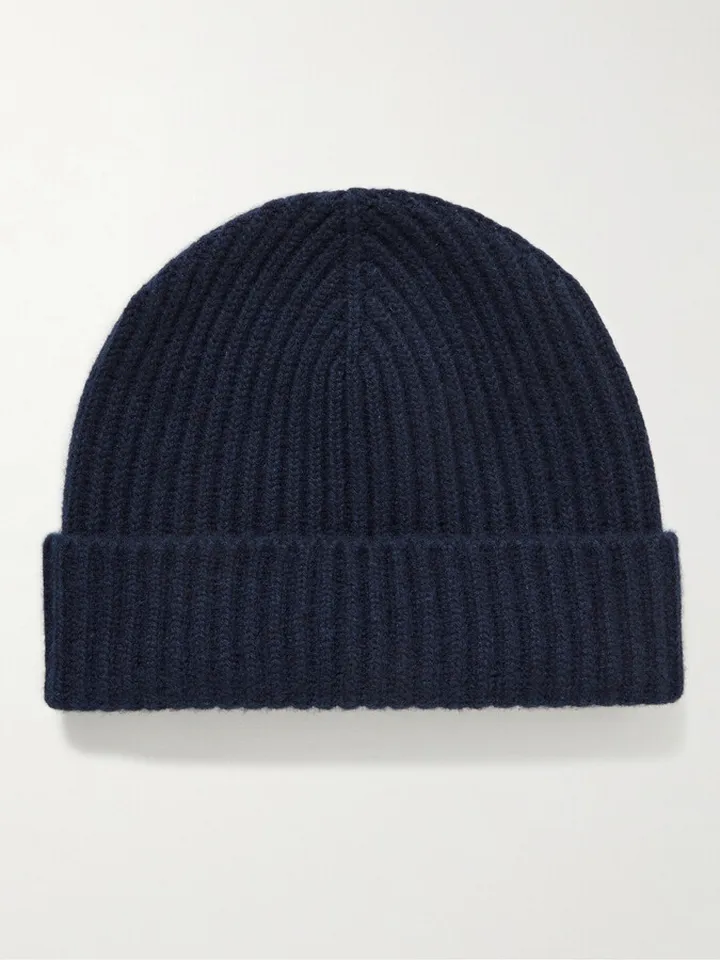 Ribbed Cashmere Beanie