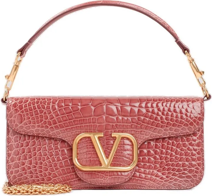 Valentino VLogo Plaque Foldover Top Shoulder Bag