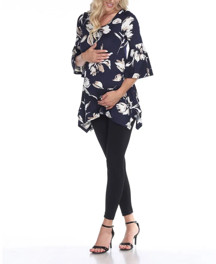 White Mark Maternity Roche Tunic Top