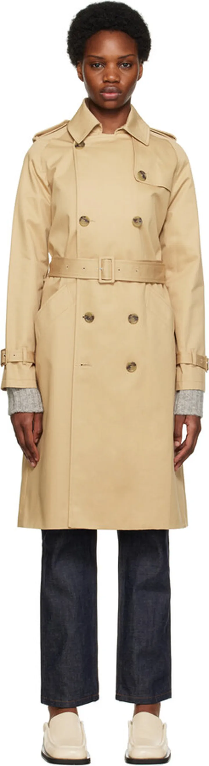 A.P.C. Beige Greta Trench Coat