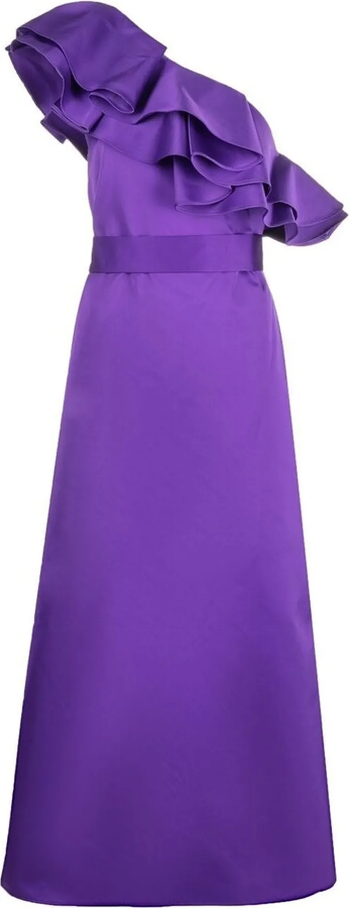 Asymmetric Satin Midi Dress