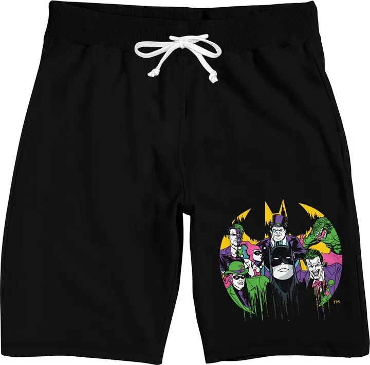 Batman Hero And Villains Men’s Black Sleep Pajama Shorts-Small