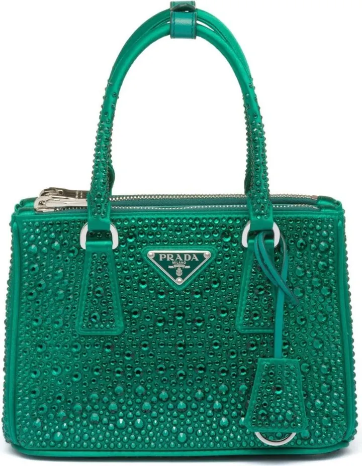 Prada Galleria satin mini-bag with crystals