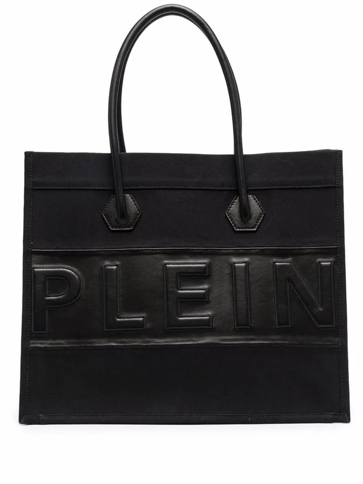 Logo-Embossed Leather Tote Bag