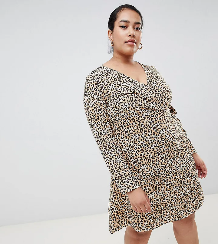 Junarose animal print mini wrap dress