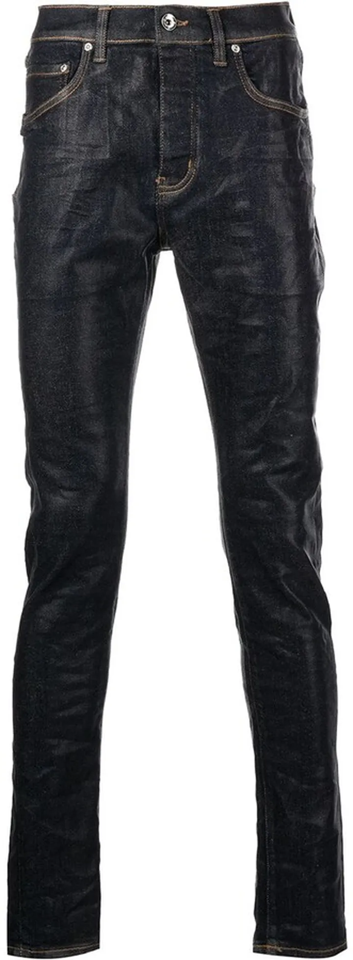 Coated-Finish Skinny Jeans