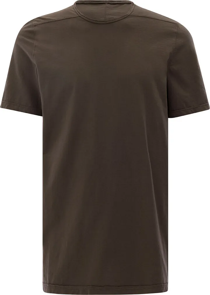Brown Round Neck T-shirt In Cotton Man