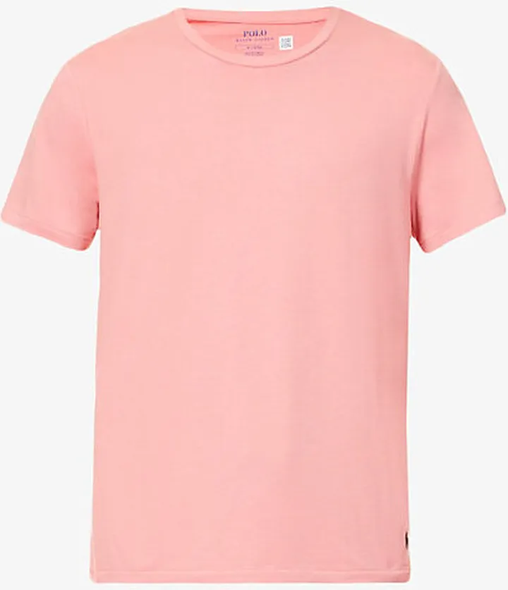 Mens Desert Rose Logo-embroidered Crewneck Stretch-jersey T-shirt Xxl