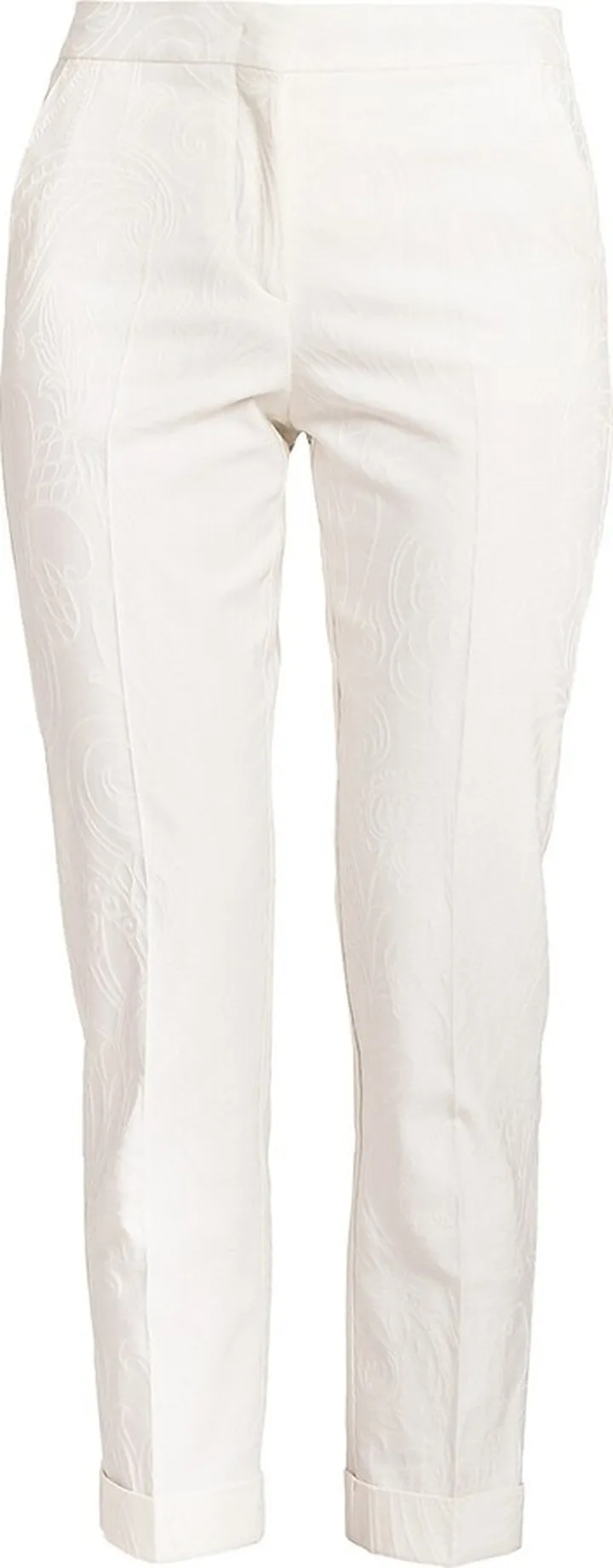 Straight-Leg Jacquard Paisley Pants